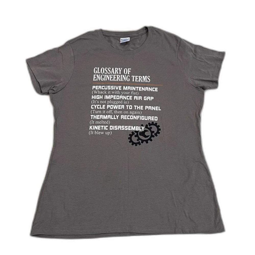 Glossary of Engineering Terms Funny Engineer Definitions Tee Women's SZ M:NWOT